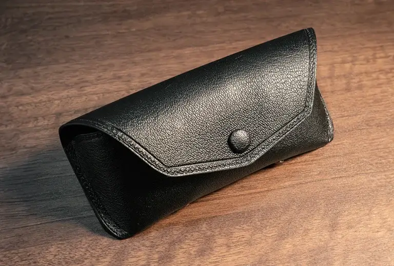 Custom Eyewear Case in French Chèvre Sully leather